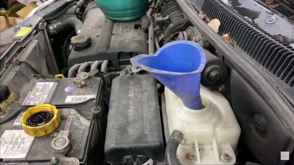Process of changing coolant in car