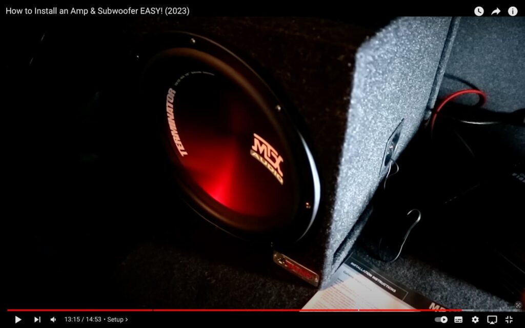 Subwoofer in the rear of the car